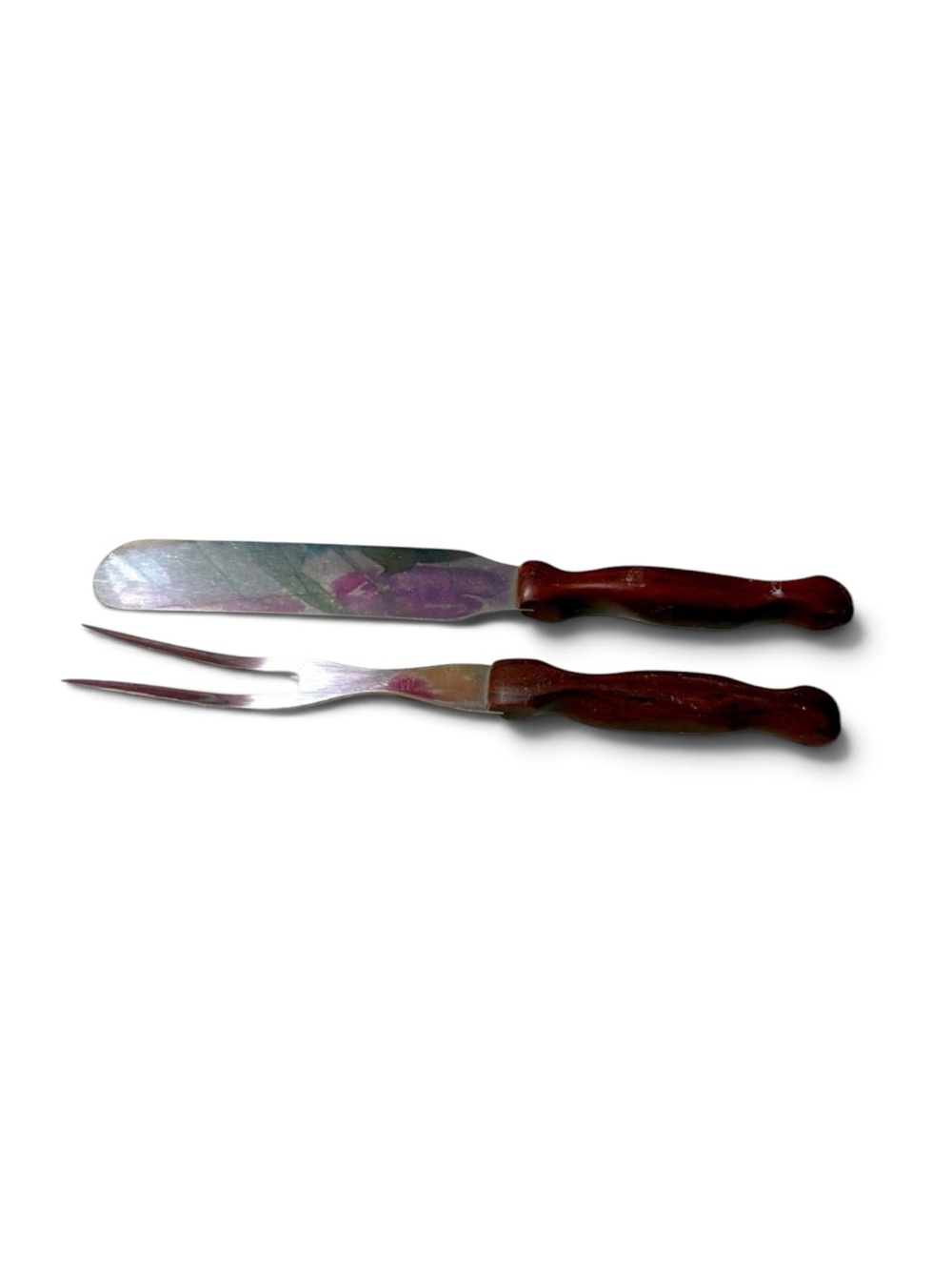 Cutco Vintage Wood Handle Carving Fork and Spreader Spatula Set